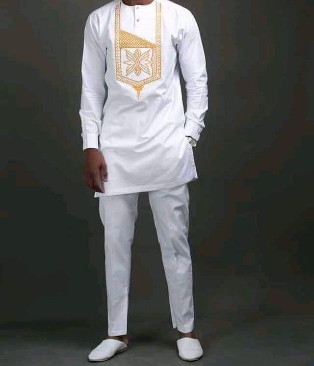 Tunique Col Mao avec Broderie en Losange 👕✨