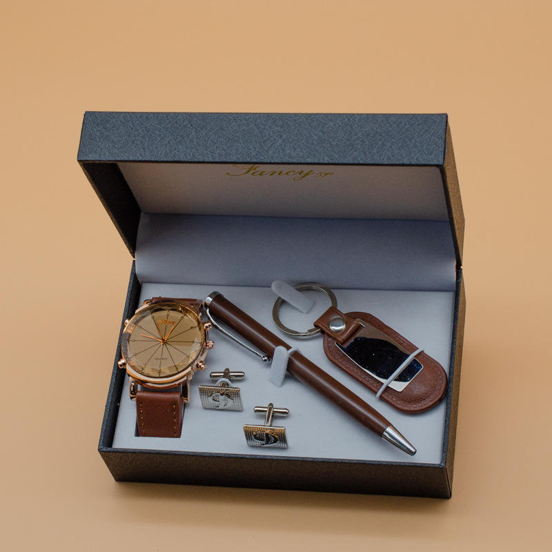 🎯 Kit Cadeau Montre, Porte-clés, Stylo & Manchette ⌚🖊️🗝️